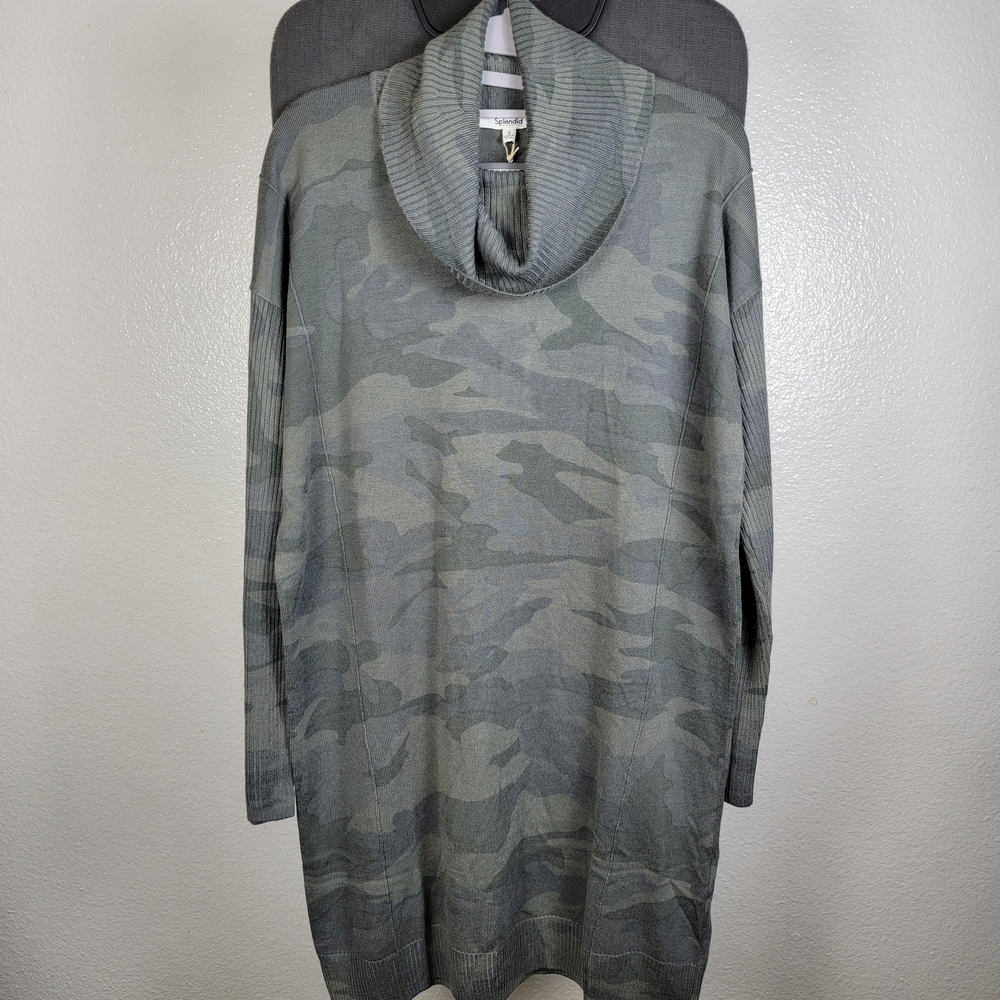 Splendid Cowl Neck Dress Above Knee Camo Design Size S